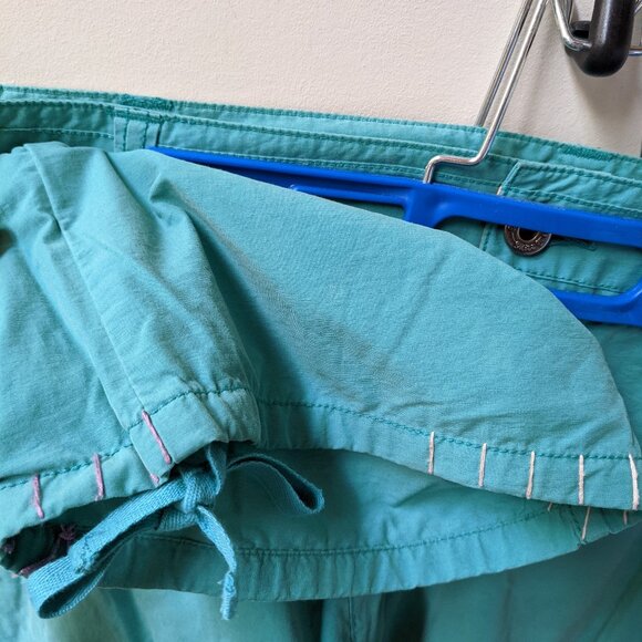 Green Embroidery Boho Crop Pants Embellished Large - Picture 8 of 11